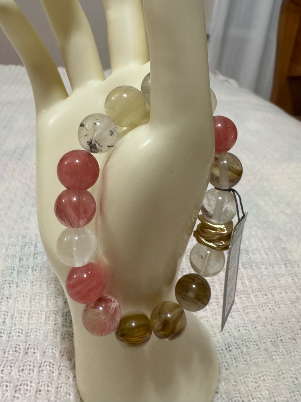 Lula N Lee Multicolor Beaded Stretch Bracelet Women Jewelry Brown White Pink New